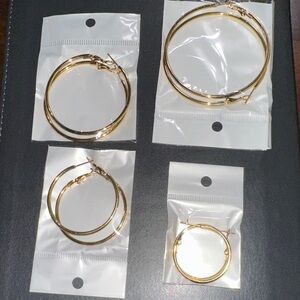Chic Gold Hoop Earrings Set